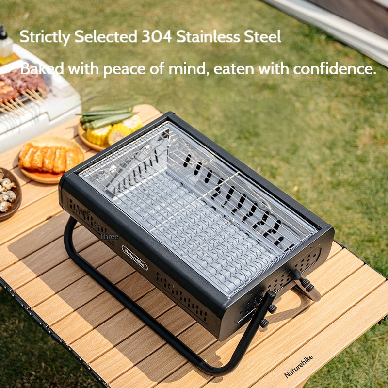 Naturehike MISTY Desktop BBQ Charcoal Grill Portable Foldable Kebab Griller Desktop Tabletop Meat Roaster Split Design Outdoor Cooking Equipment
