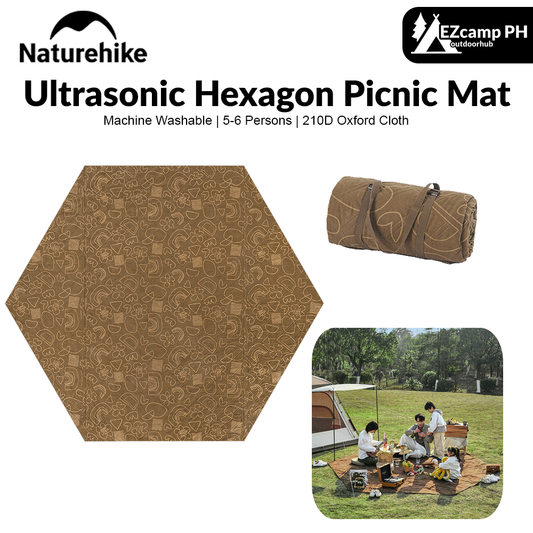 Naturehike Ultrasonic Hexagon Picnic Mat Outdoor Portable Lightweight Hexagonal Pad Large Area 5-6 Persons Damp-Proof Mat Machine Washable Tent Mat